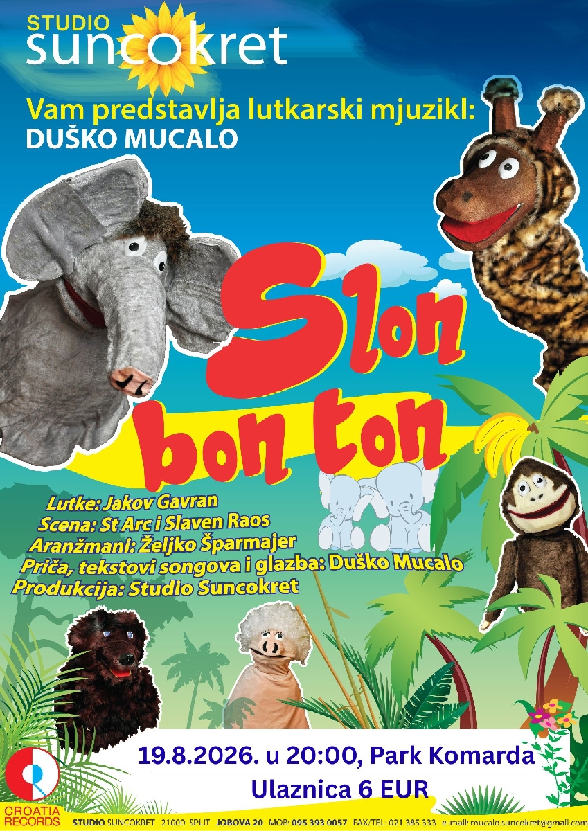Lutkarski mjuzikl za djecu: Slon bon ton