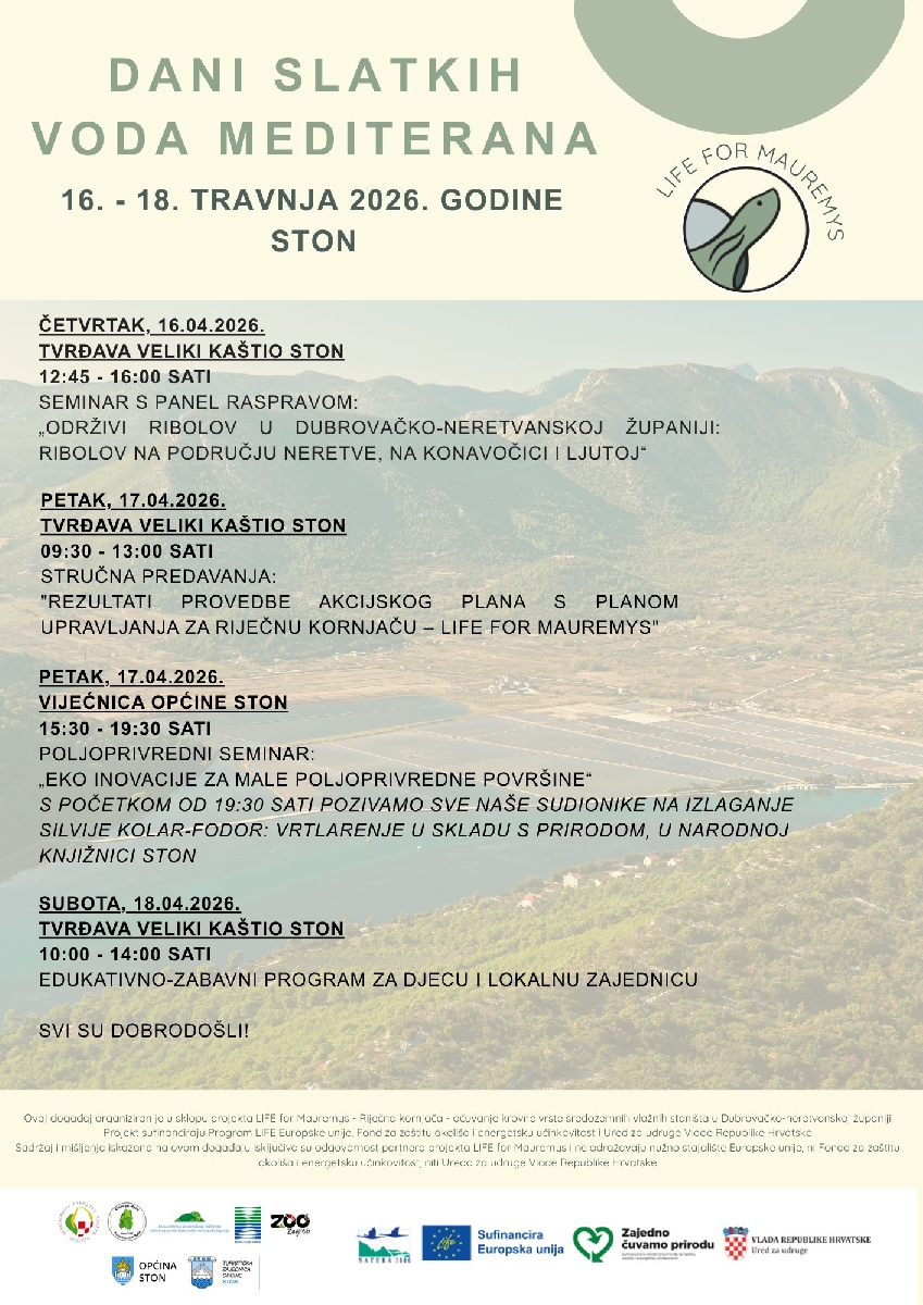 DANI SLATKIH VODA MEDITERANA OD 16. DO 18. TRAVNJA U STONU
